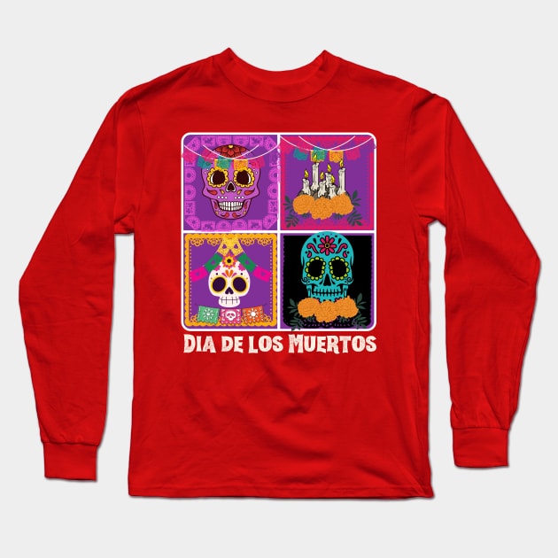 Dia de los Muertos , day of deads ,Design2 Long Sleeve T-Shirt by Imaginator Studio